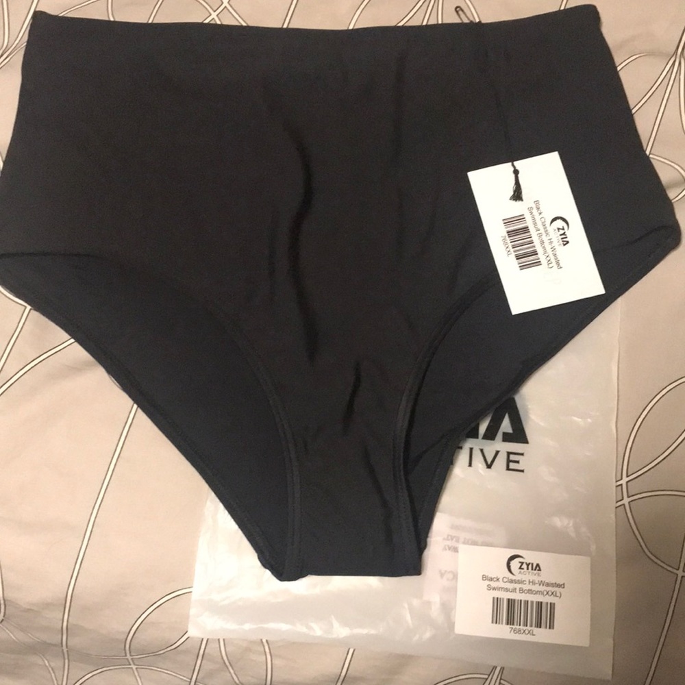 Zyia NWT Black Classic Hi-Waisted Swimsuit Bottom XXL